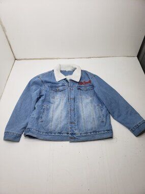 Air Supply Jean Jacket Fleece Lined Light Wash Size Smal 50th Tour 1975